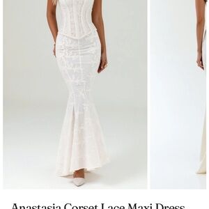 Anastasia Corset Lace Maxi Dress in Cream